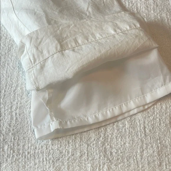 LOFT Ivory Button-Front Linen Trousers - Picture 5 of 6